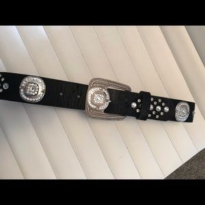 Black mohair belt with diamanté’s
